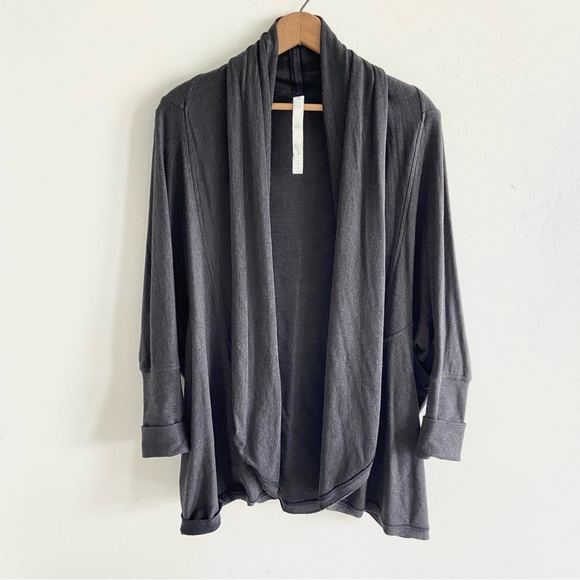 Lululemon To and Flow Wrap Cardigan Gray 12 - Picture 4 of 11